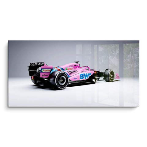 Voiture de course rose PVC Brillant Art