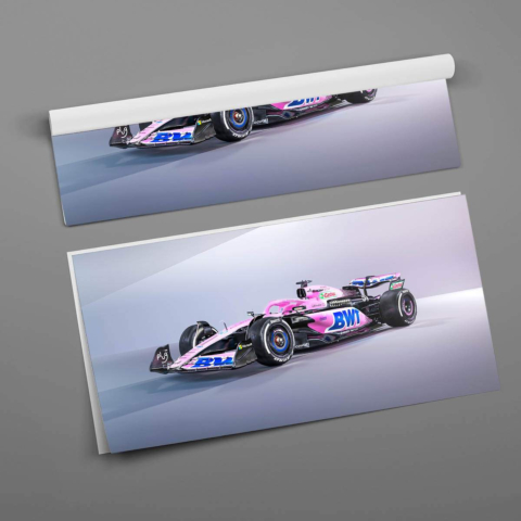 Póster de Coche de Carreras Rosa PVC Mate