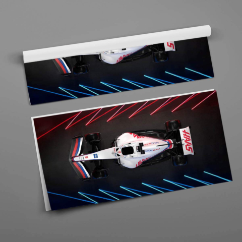 Póster de Autos de Carrera en Derrape PVC Brillante