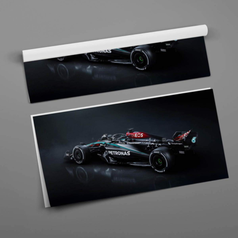 Póster del Coche de Fórmula 1 de Mercedes Vidrio Acrílico