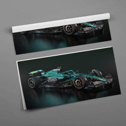 Póster del Coche de F1 de Aston Martin Dibond