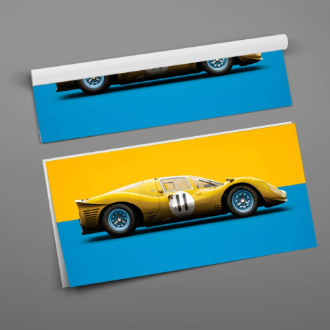 Póster de Coche de Carreras Clásico PVC Mate