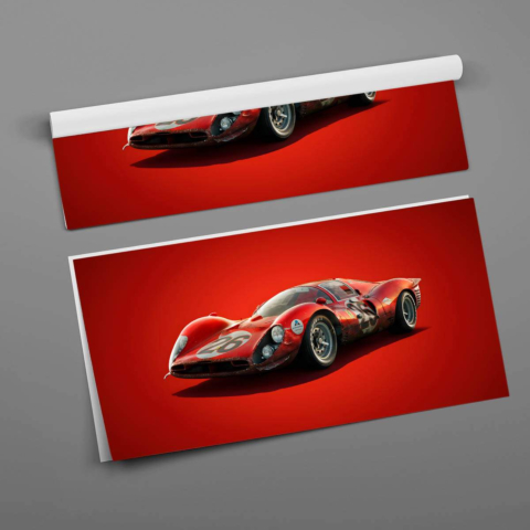 Póster de coche de carreras vintage
