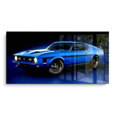Blue Muscle Car PVC Gloss Art