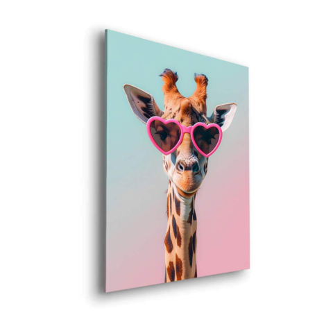 Giraffe with sunglasses Dibond Matt Art