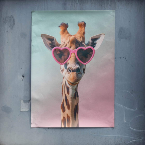 Giraffe with sunglasses Poster Art