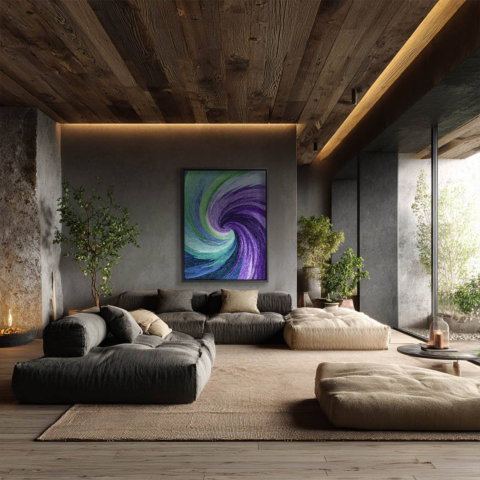 Bunte Wirbel Leinwandbild