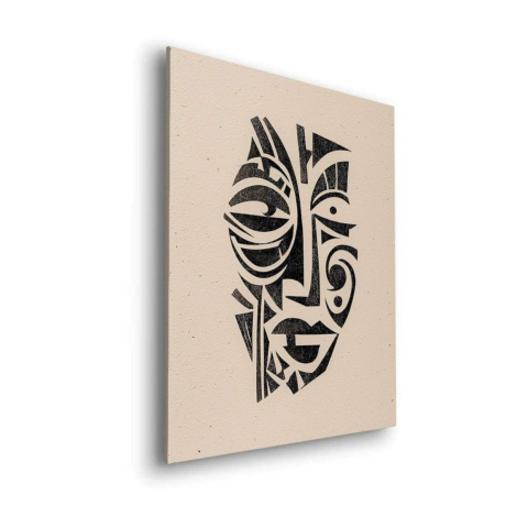 Masque africain Tableau sur Dibond Mat
