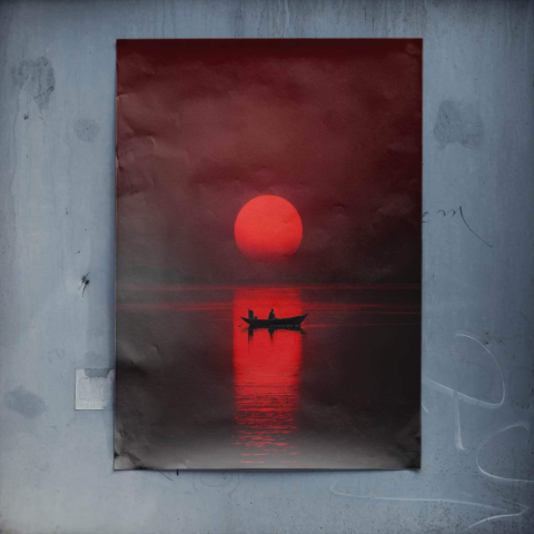 Roter Sonnenuntergang Poster