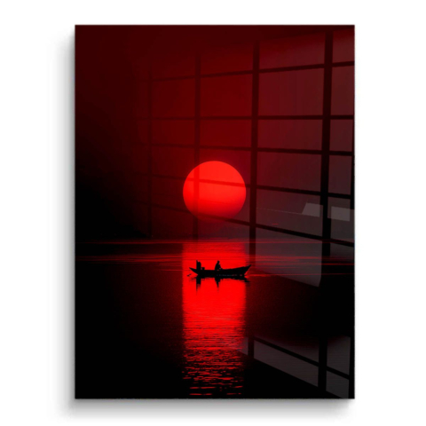 Roter Sonnenuntergang PVC Glanz Art