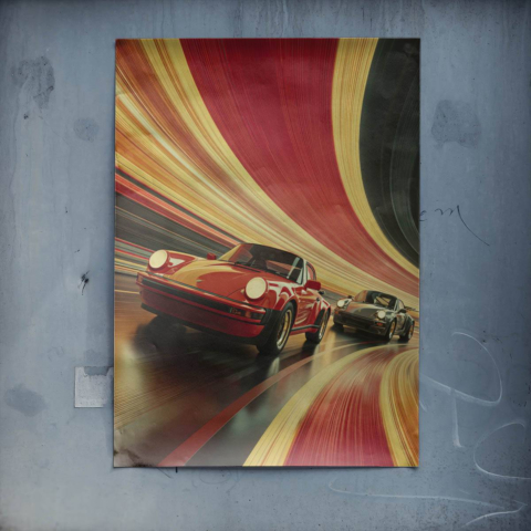 Wyścig Porsche Plakat