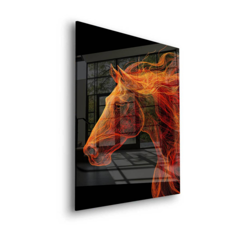 Fire Horse Acrylic Glass Art