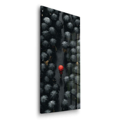 Roter Regenschirm Acrylglasbild
