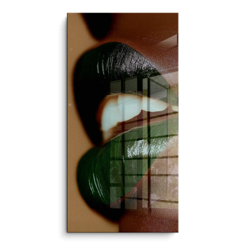 Grüne Lippen PVC Glanz