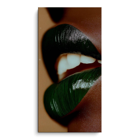Labios Verdes PVC Mate Póster