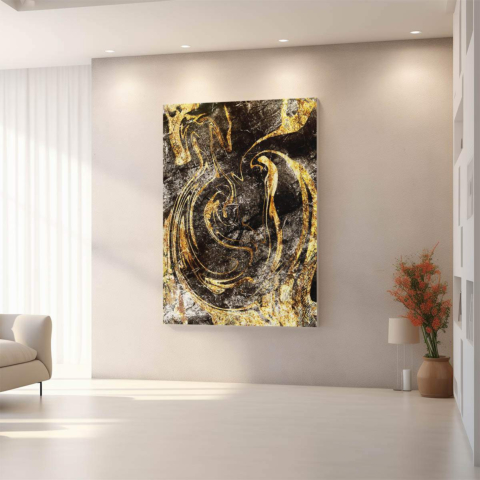 Schwan Gold Leinwandbild