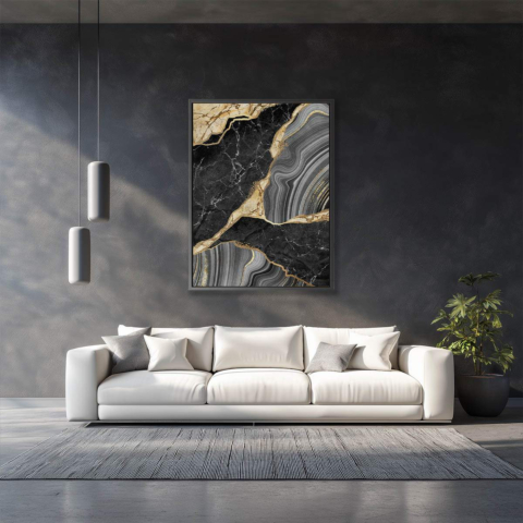 Marmor Gold und Schwarz Leinwandbild