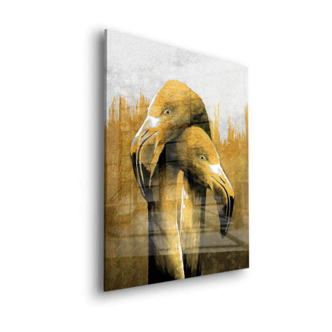 Deux Flamants Verre Acrylique