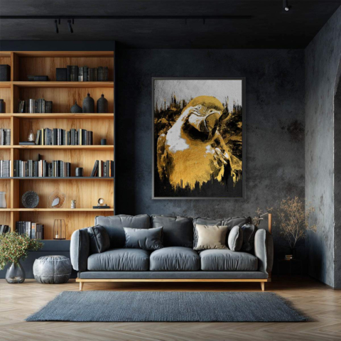 Goldpapagei Leinwandbild