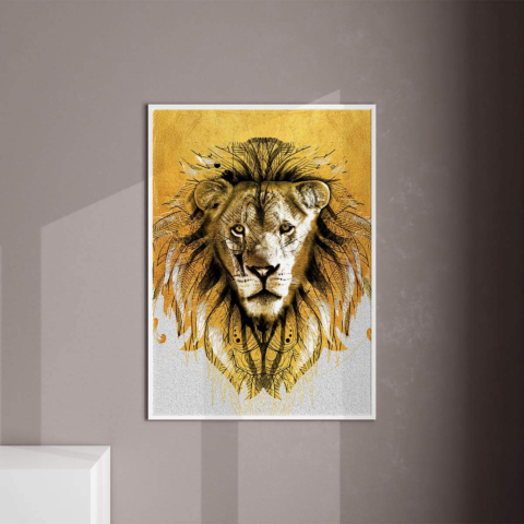 Majestischer Löwe Leinwandbild