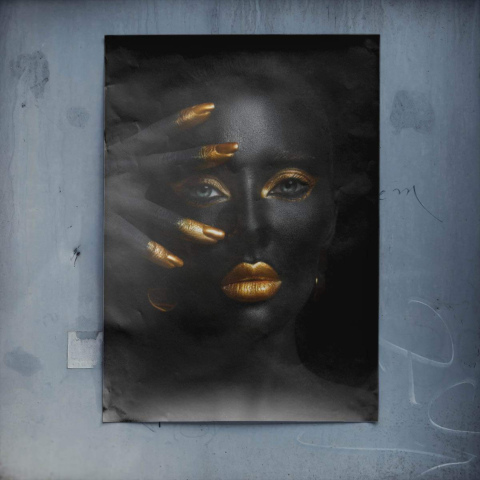 Goldener Glamour Poster PVC Glanz