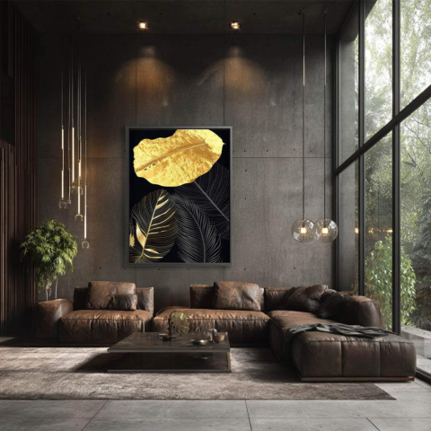 Goldene Blätter Leinwandbild